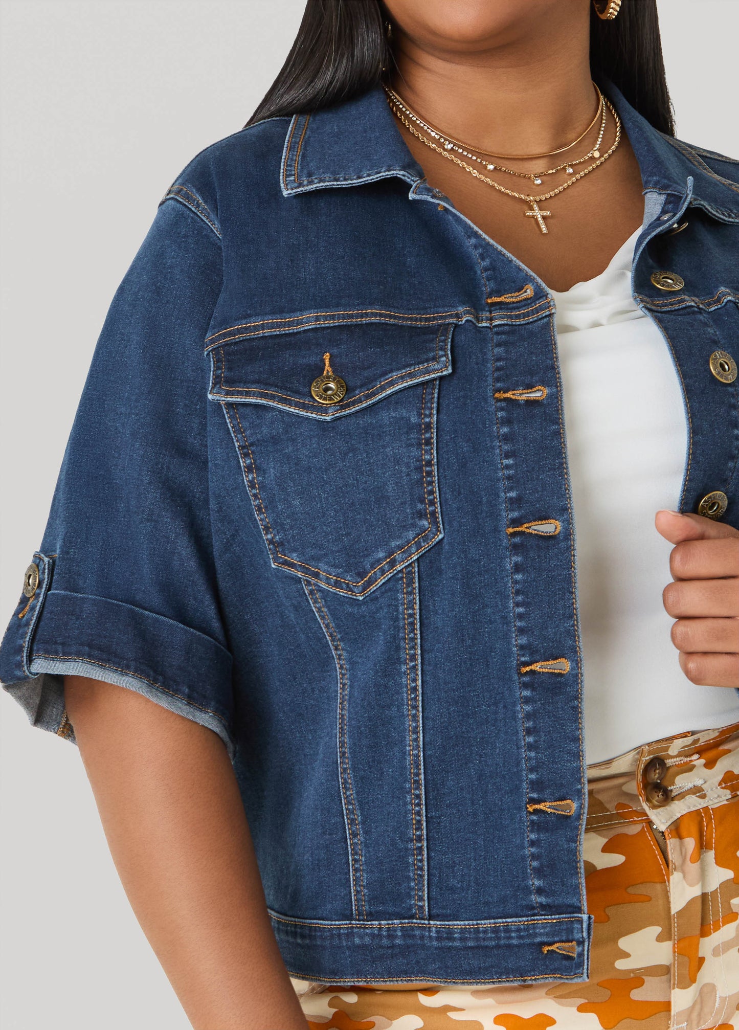 Cuffed Denim Jacket