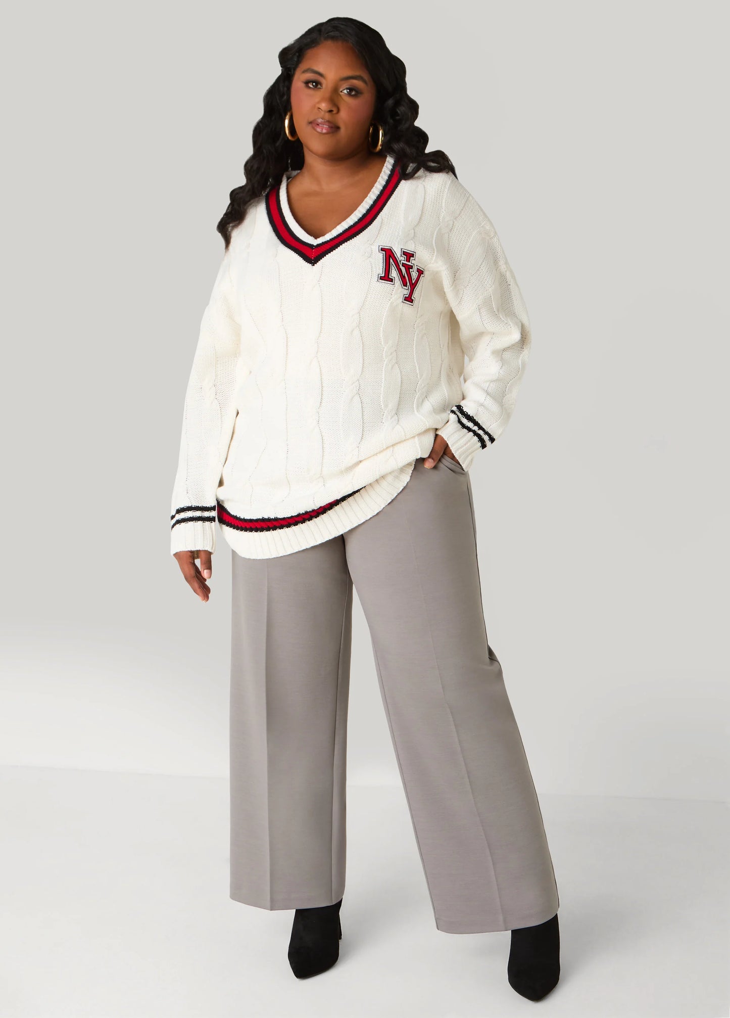 Ponte Pull On Wide Leg Pants