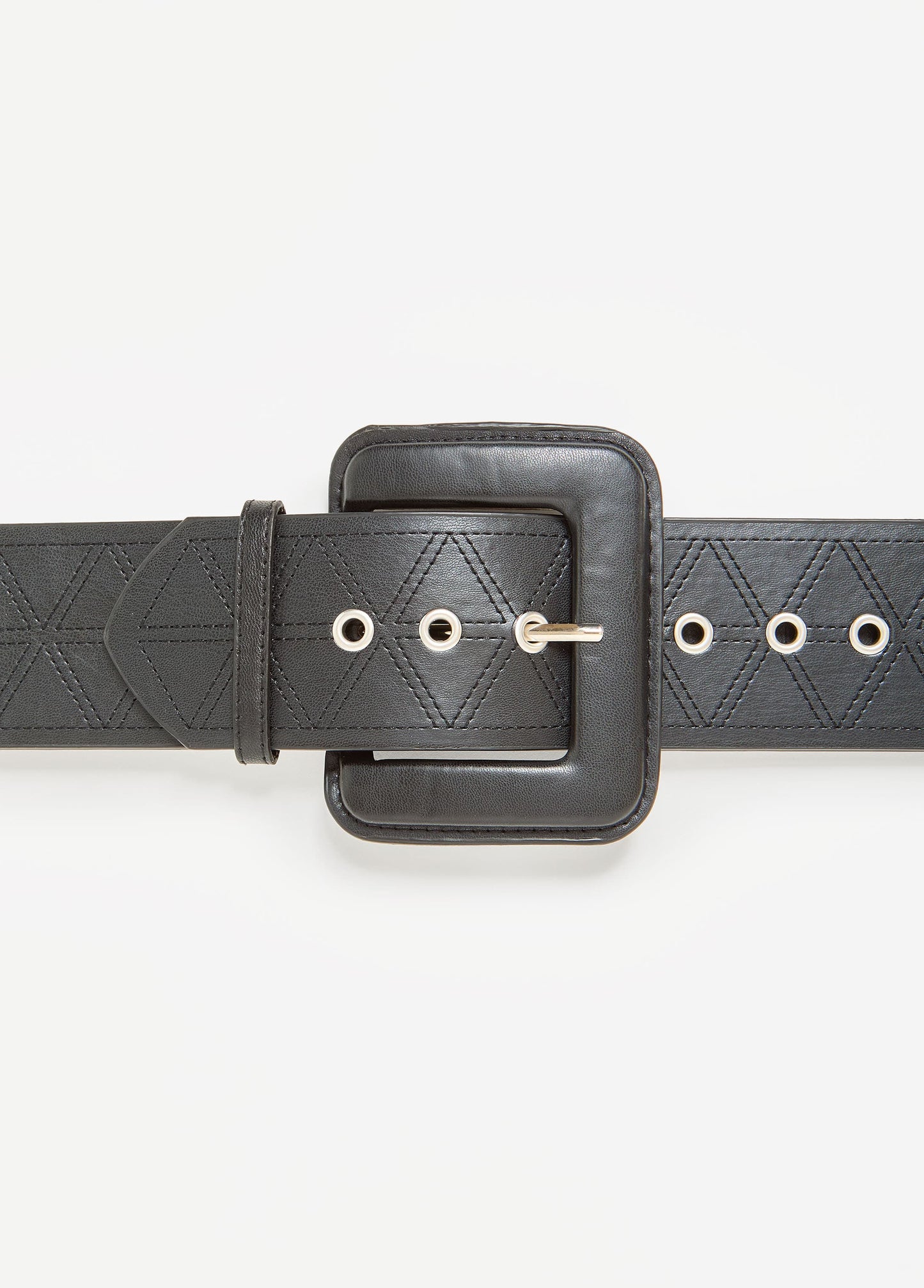 Quilted Faux Leather Waist Belt