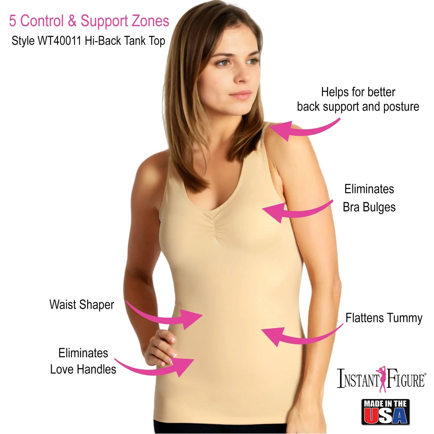 InstantFigure Shirred Shapewear Tank