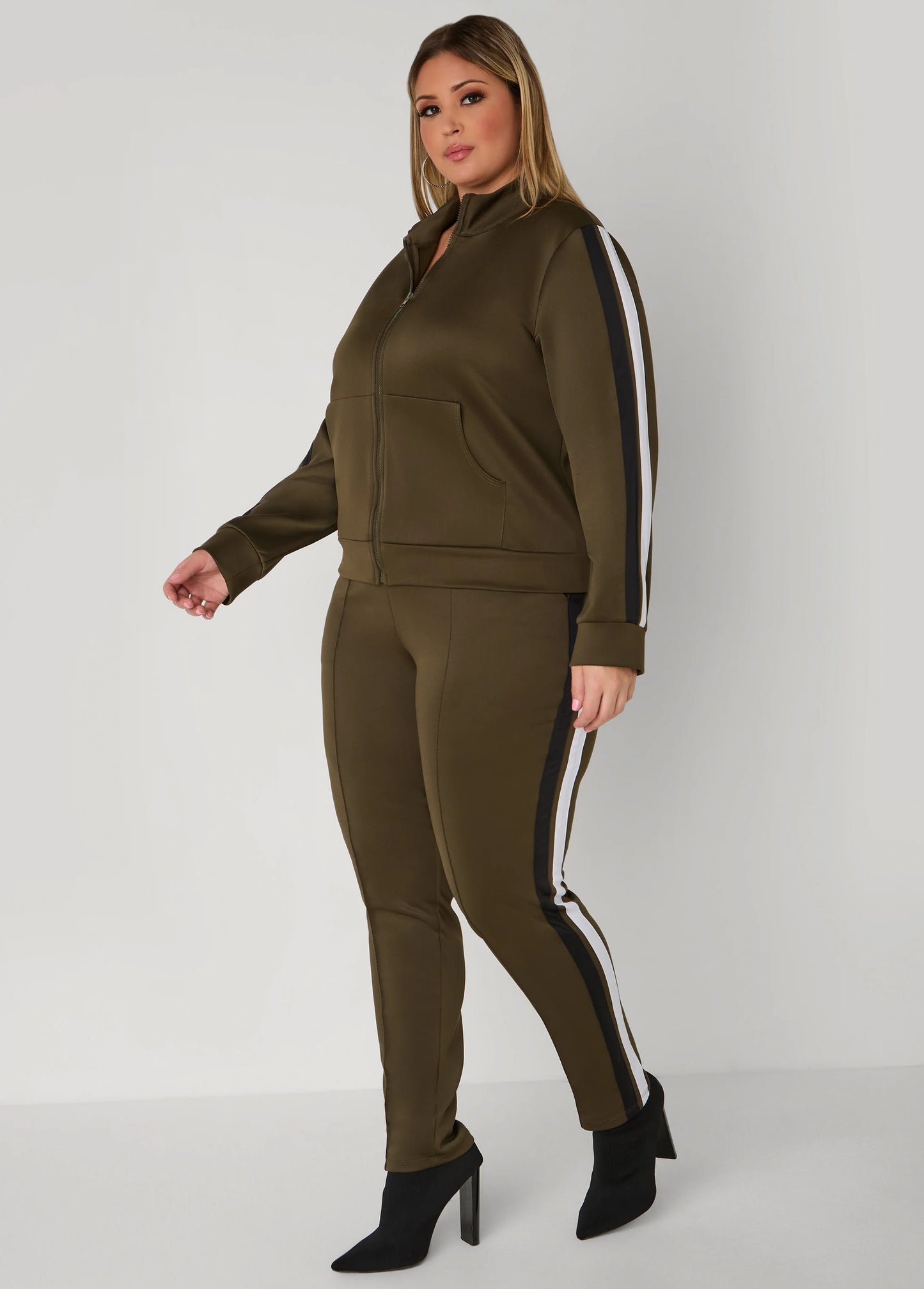 Stripe Zip Front Track Jacket
