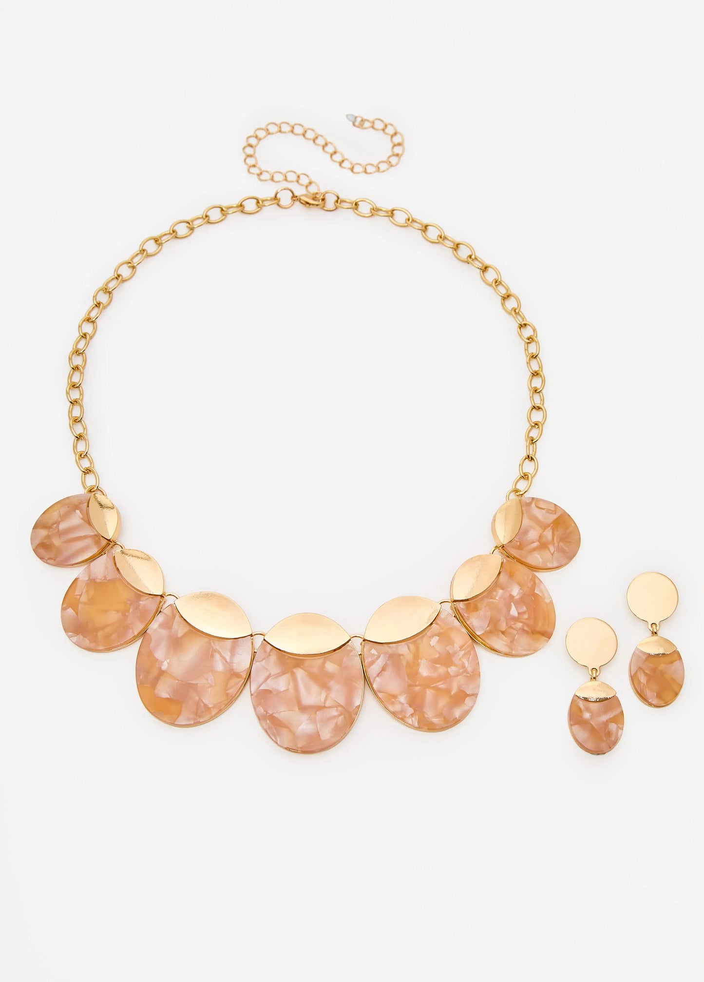 Marbled Stone Necklace Set