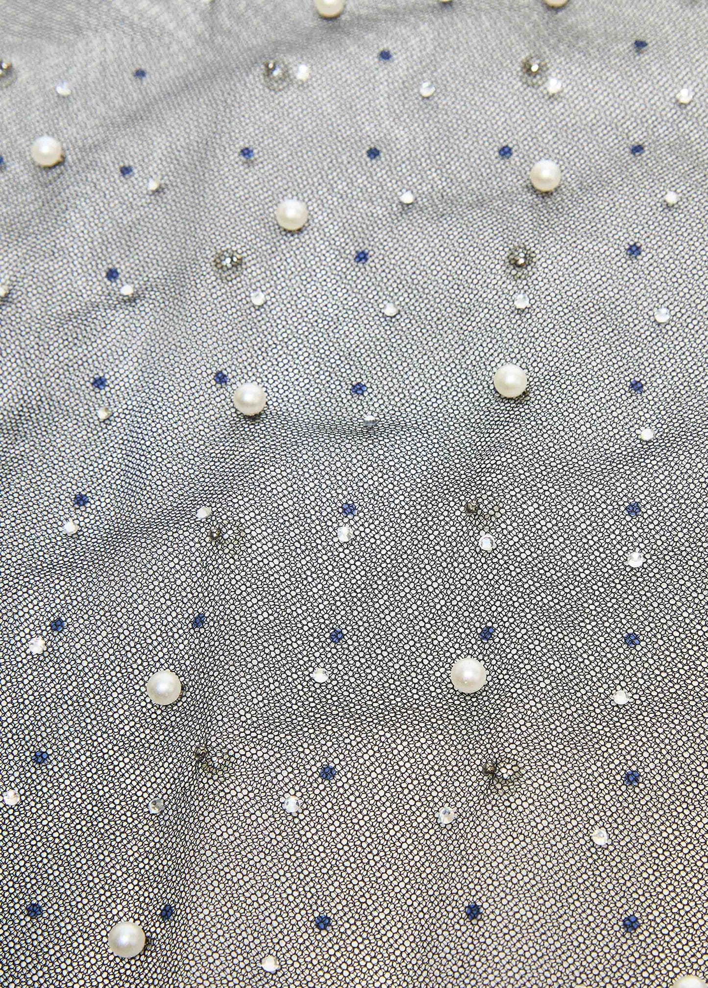 Crystal And Faux Pearl Mesh Capelet