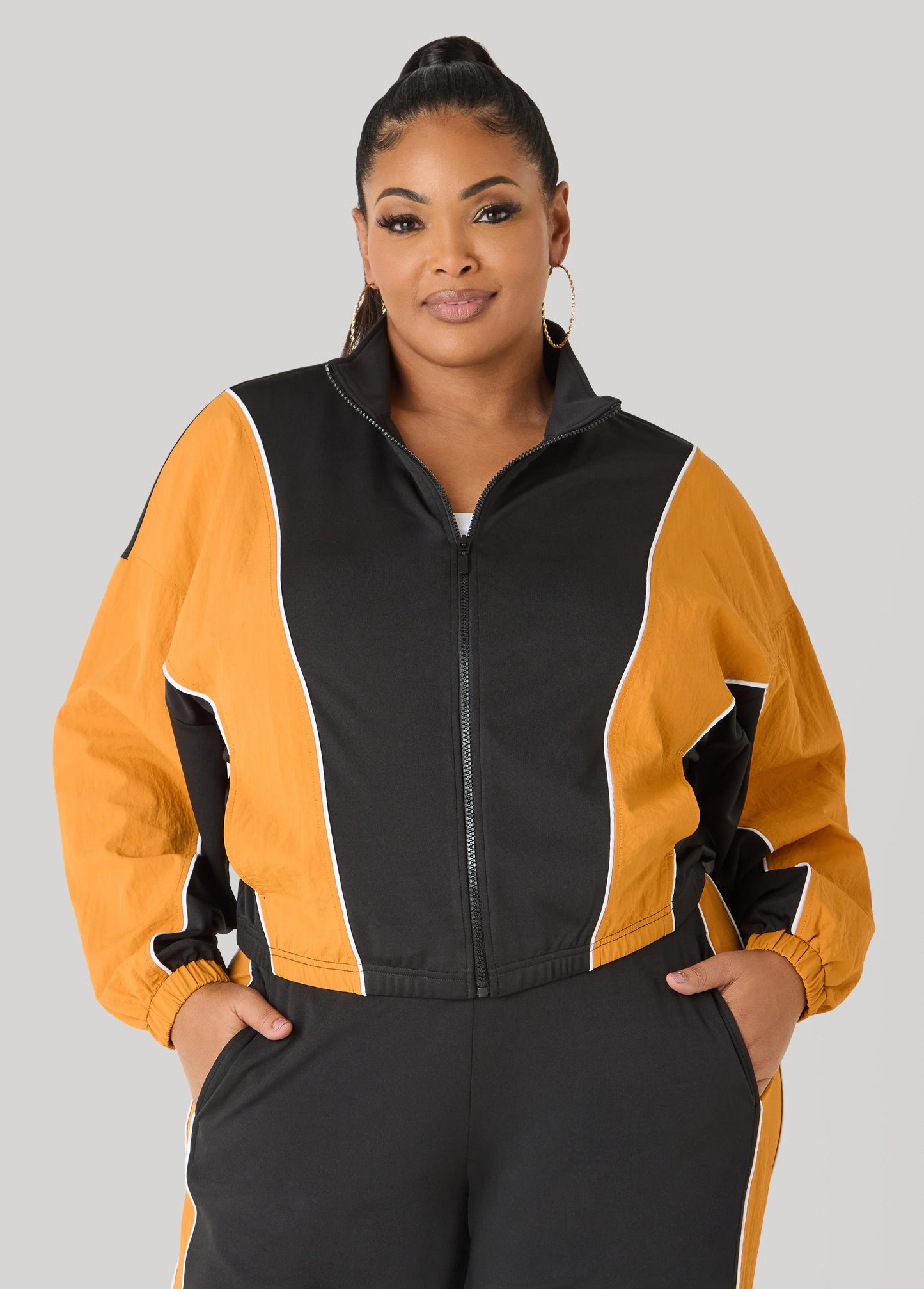 Paneled Two Tone Jacket