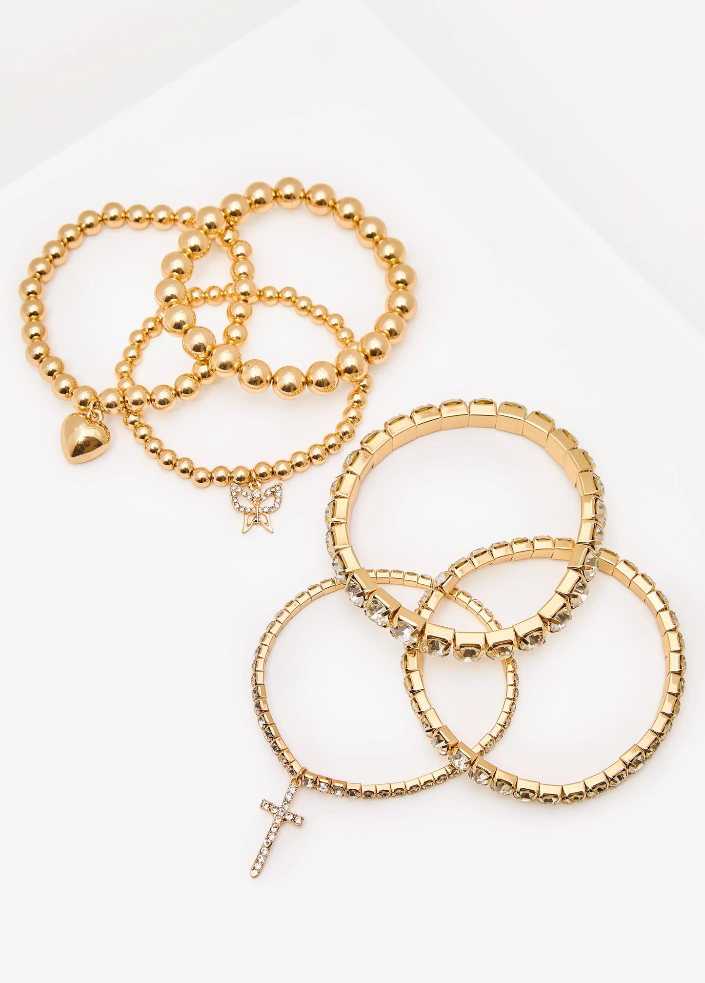 Heart And Cross Stretch Bracelets