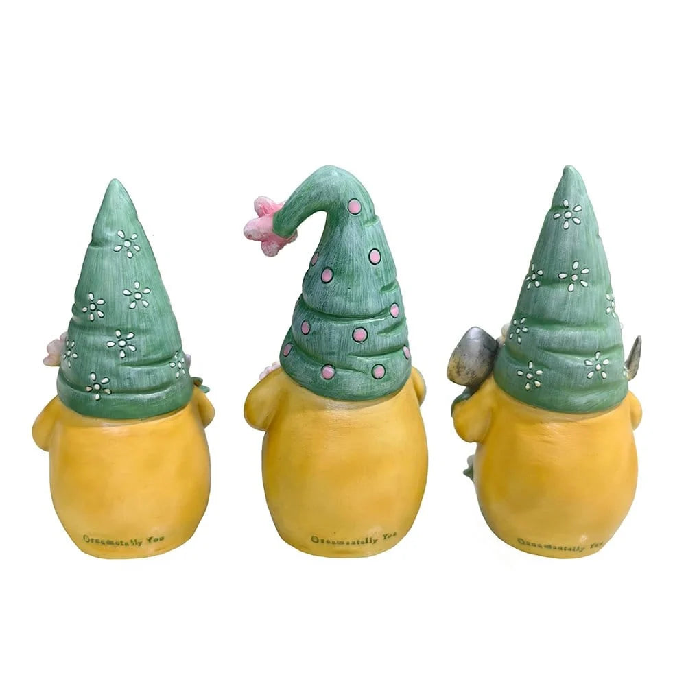 Set of Three Gardening Gnome Figurines