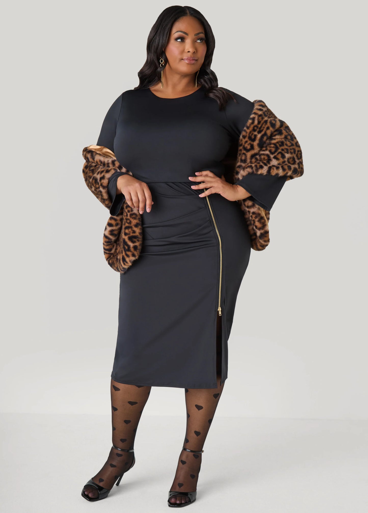 Animal Print Faux Fur Shawl