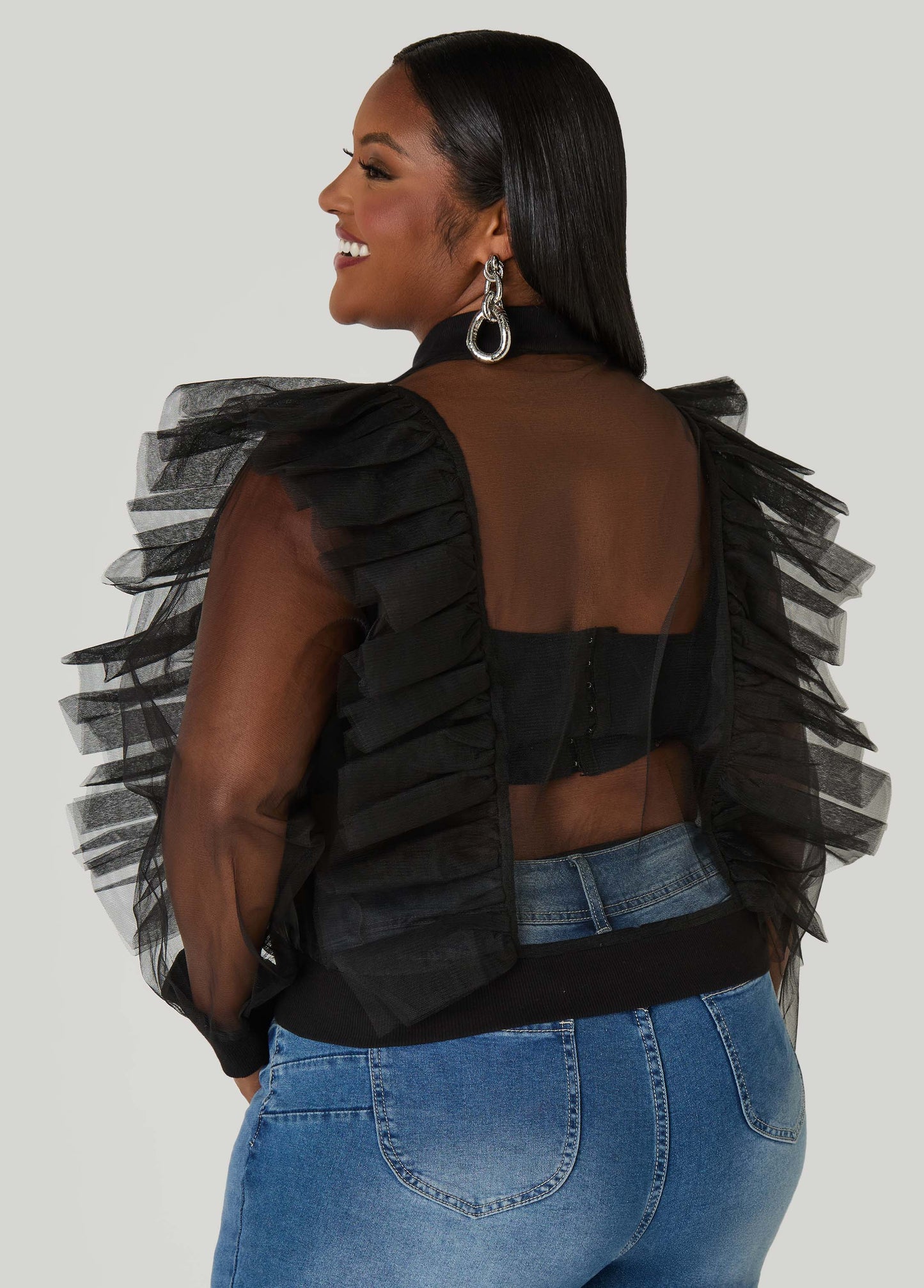 Ruffled Tulle Jacket