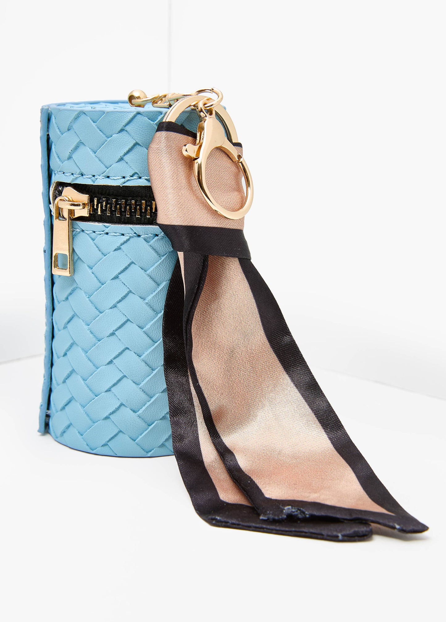 Basketweave Faux Leather Bag Charm
