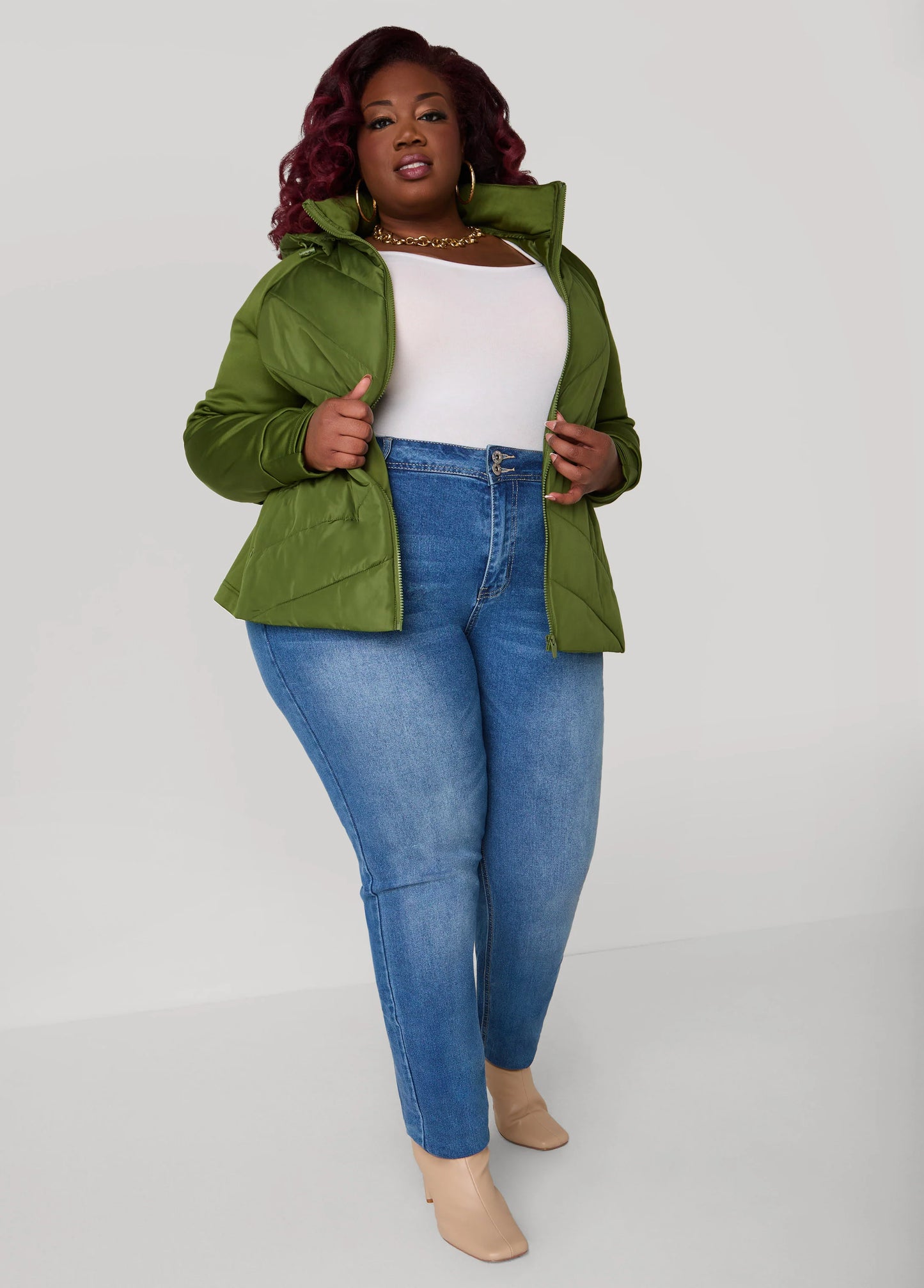 Knit Paneled Quilted Jacket