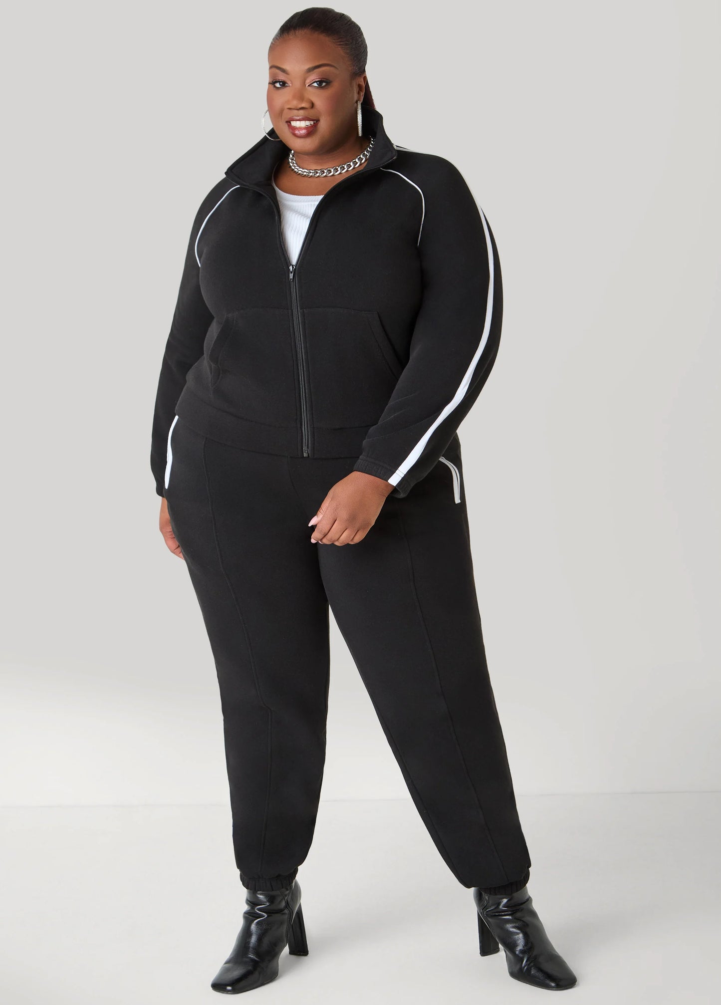 Piped Fleece Track Jacket