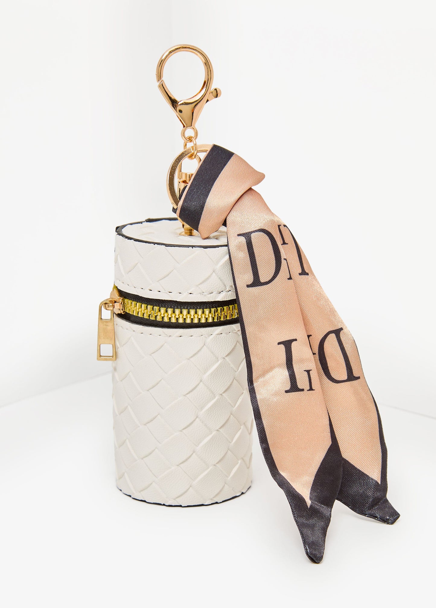 Basketweaved Faux Leather Bag Charm