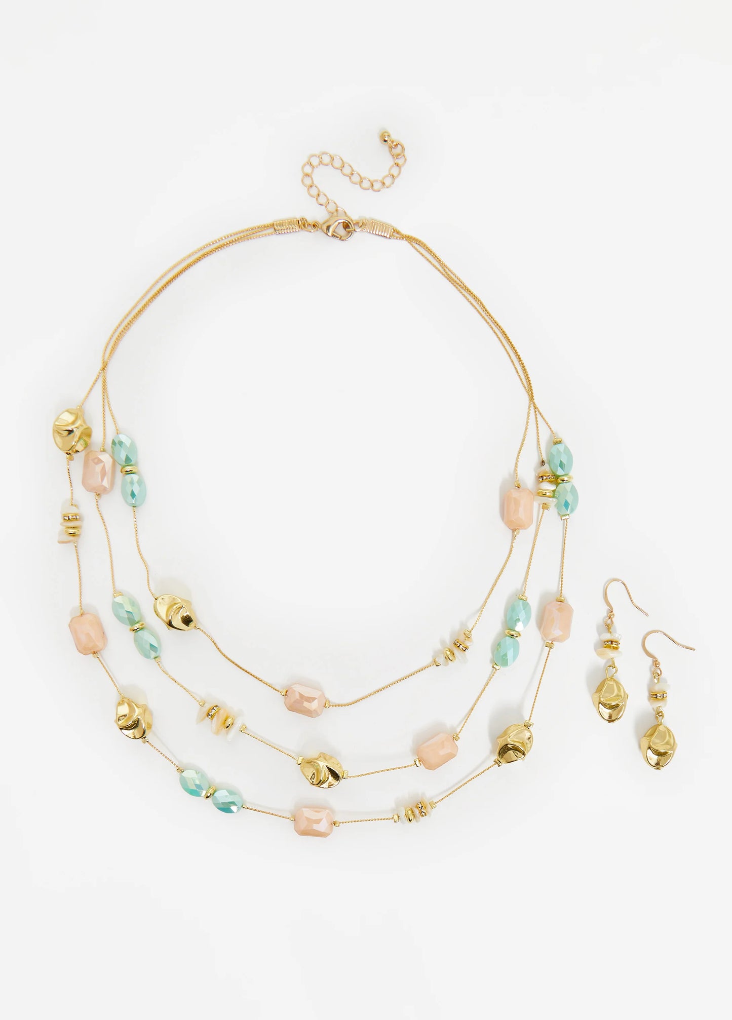 Layered Bead Necklace Set