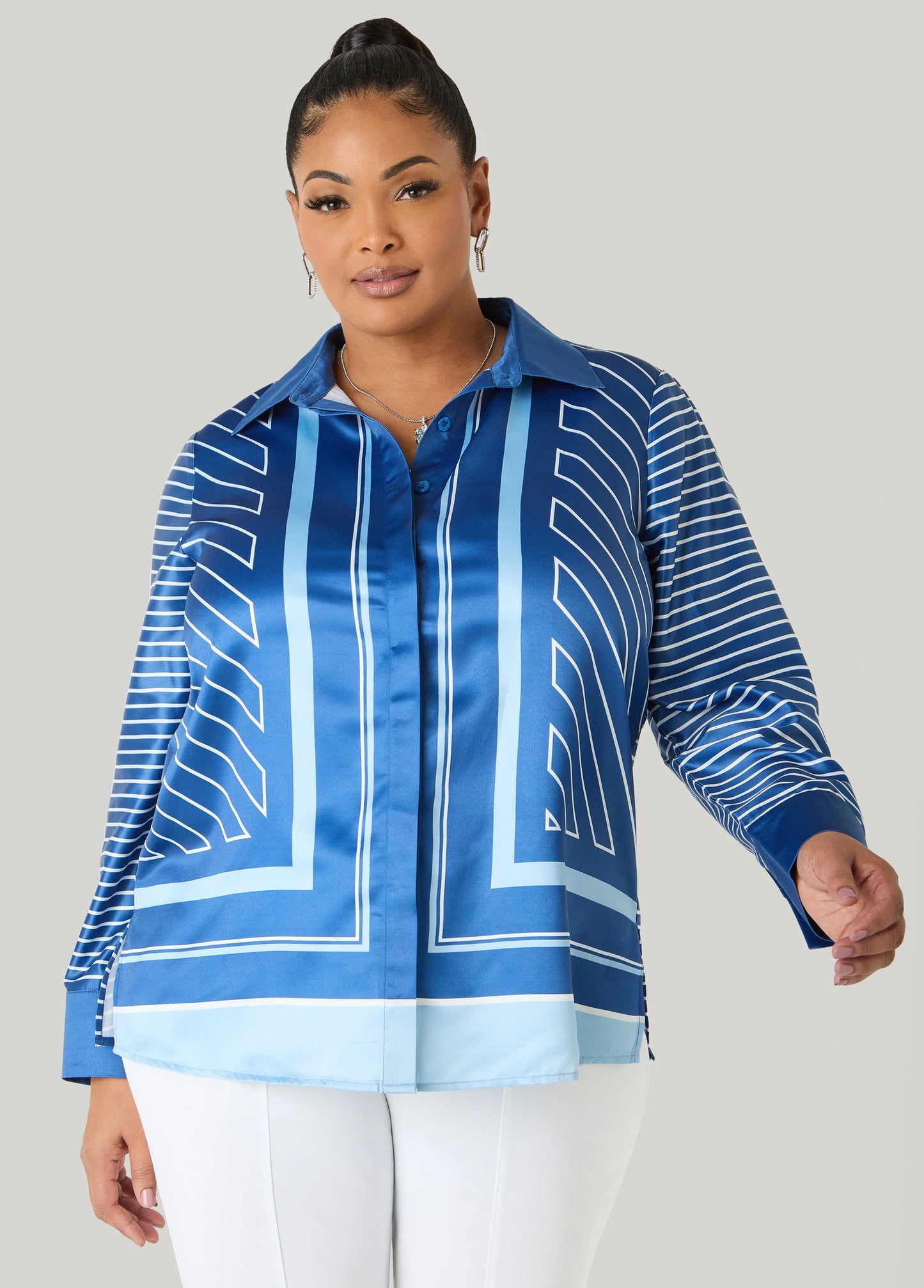 Striped Satin Shirt