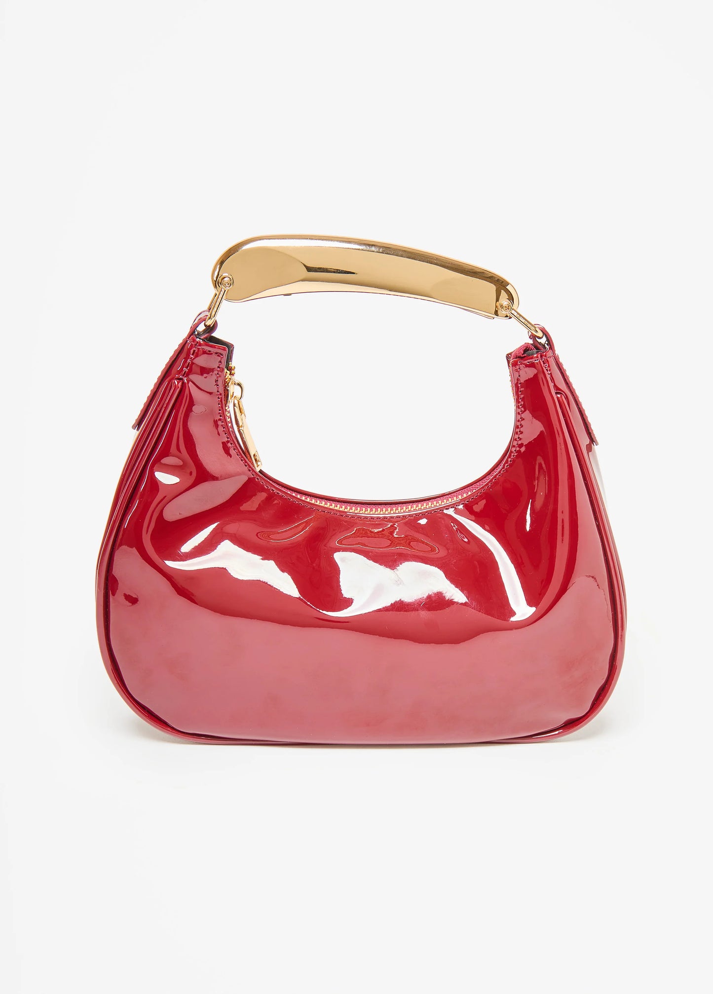 Patent Faux Leather Hobo Bag
