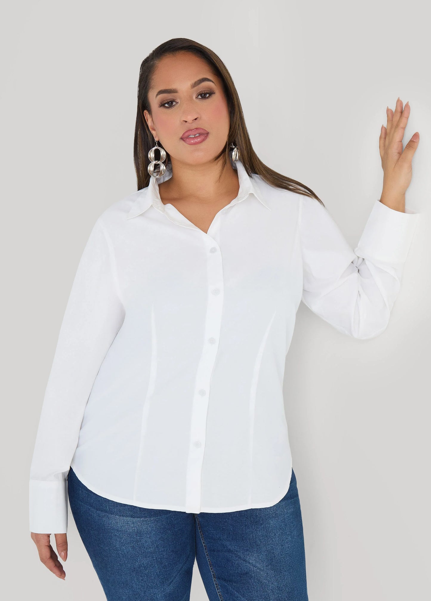 Collared Cotton Blend Shirt