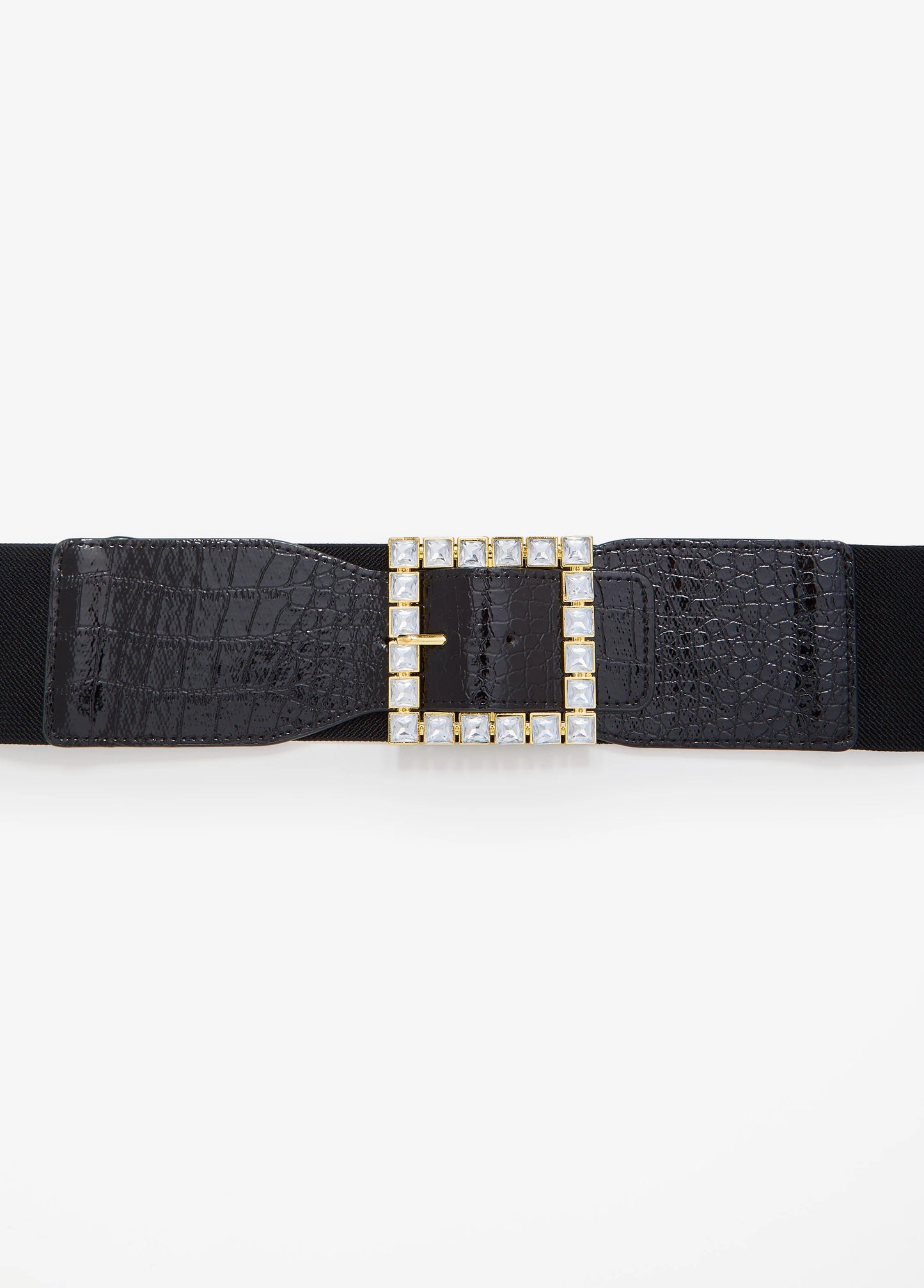Croc Effect Faux Leather Belt