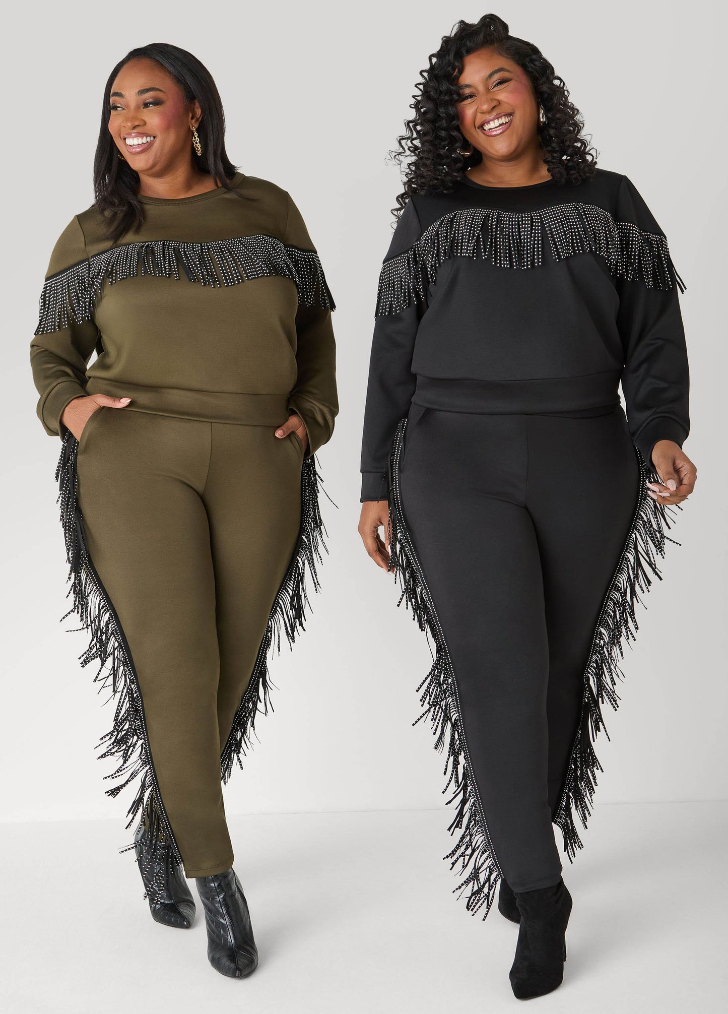 Studded Fringed Pullover