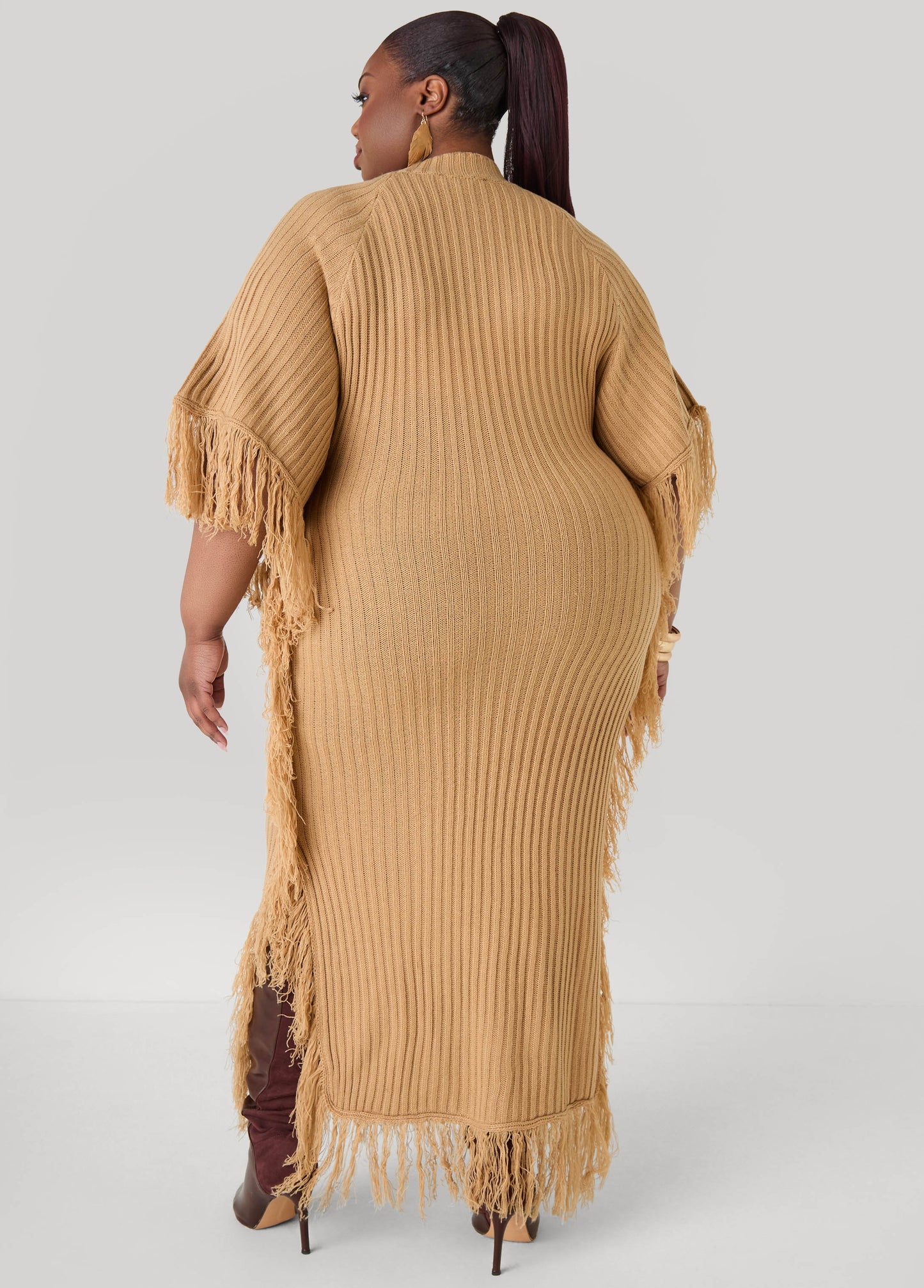 Fringed Maxi Sweater Dress