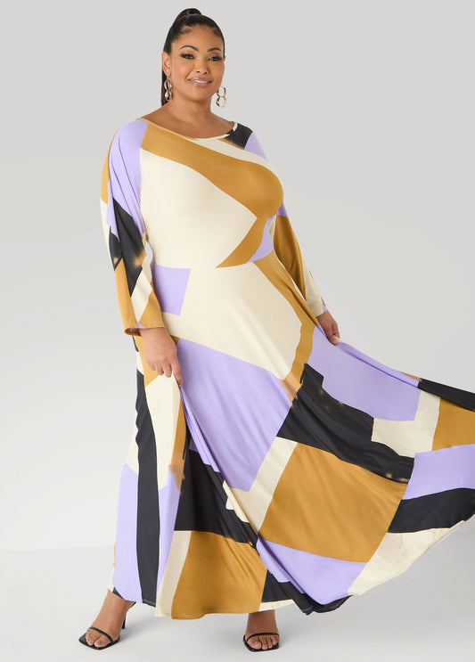 Tall Geo Print A Line Maxi Dress