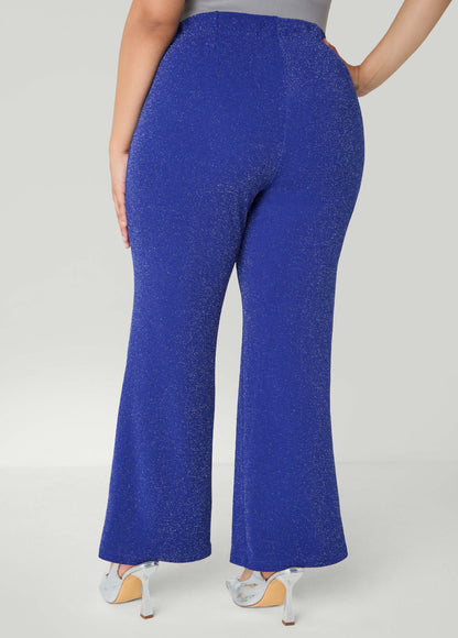 Metallic High Rise Wide Leg Pants