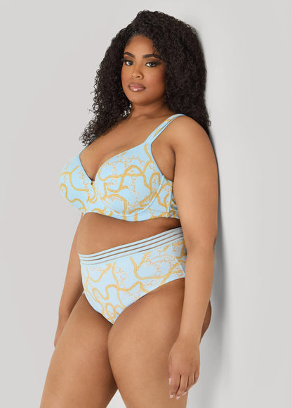 Chain Print Sheer Waist Briefs