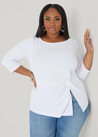 Knotted Boat Neck Top