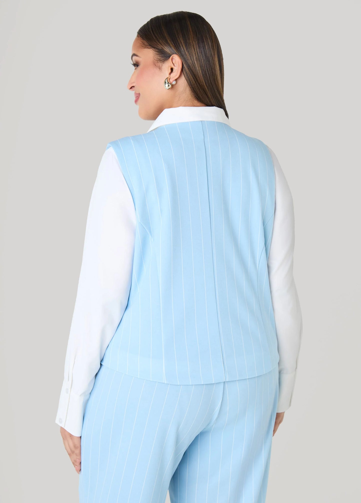Striped Crepe Vest