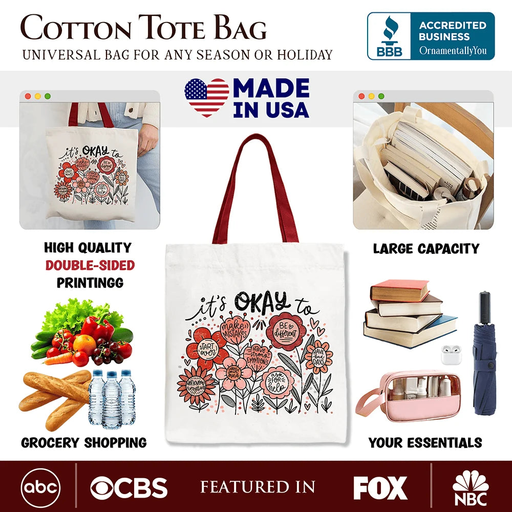 Its Okay Canvas Tote Bag