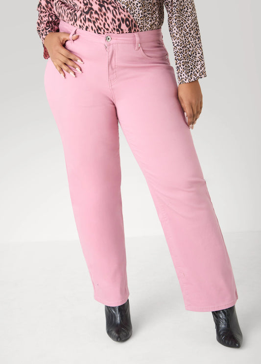 Mid Rise Straight Leg Jeans