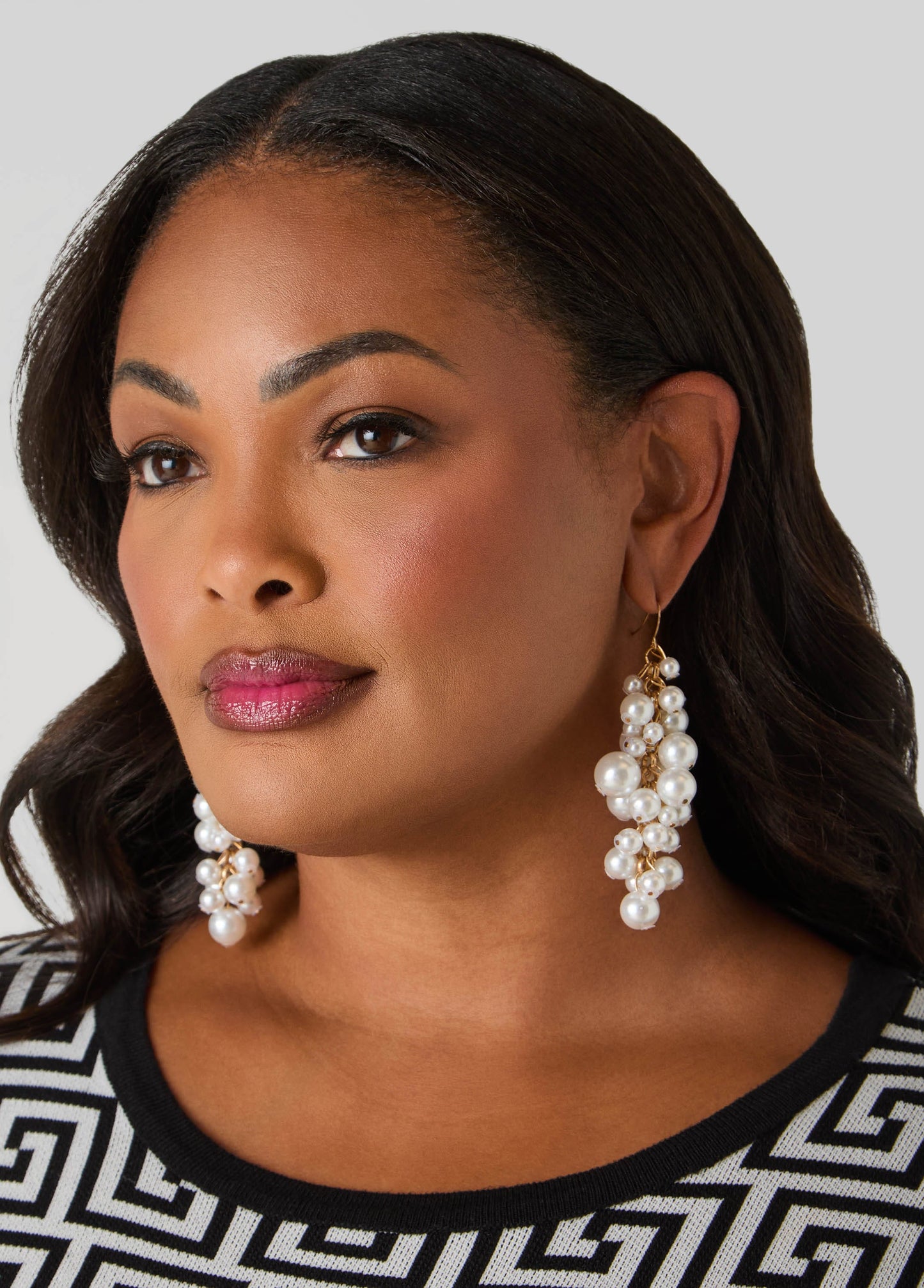 Cluster Faux Pearl Earrings