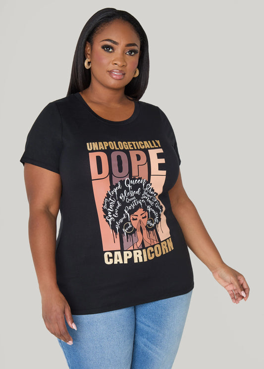 Capricorn Glittered Graphic Tee