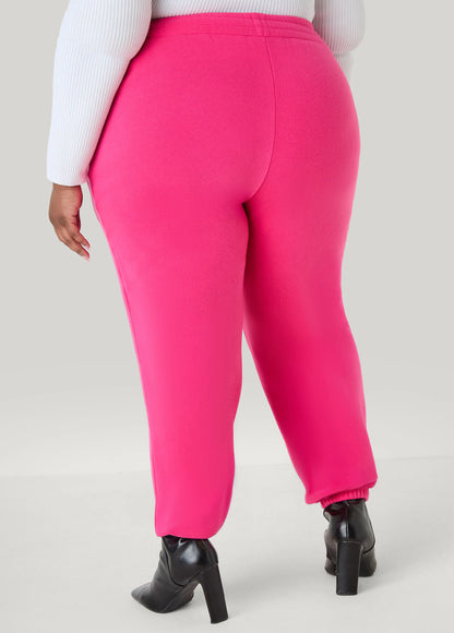 Mid Rise Piped Fleece Joggers