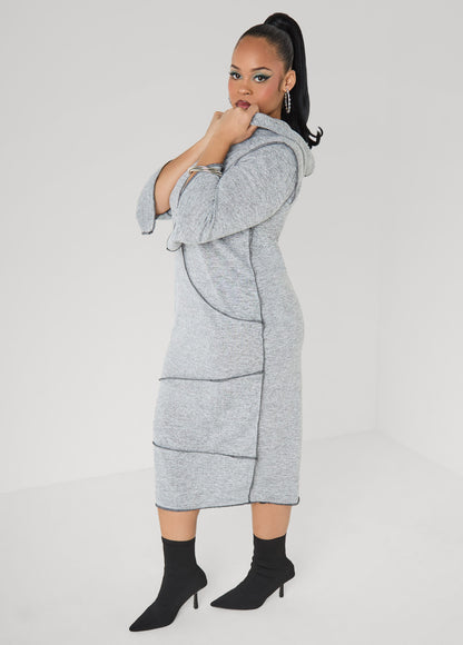 Seam Detailed Hooded Midaxi Dress