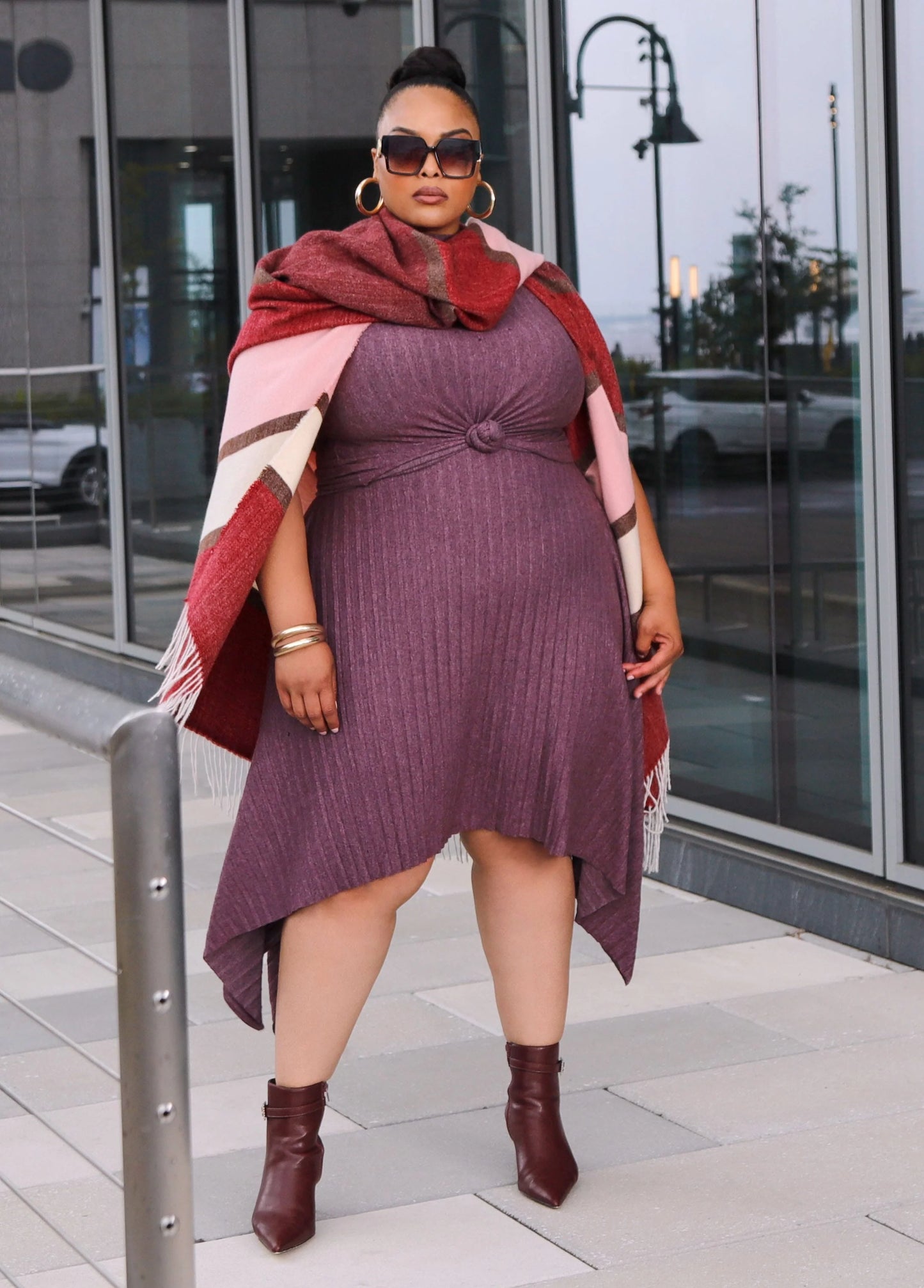 Asymmetric Pleated Skirt