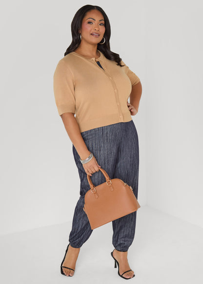 Cropped Knit Cardigan