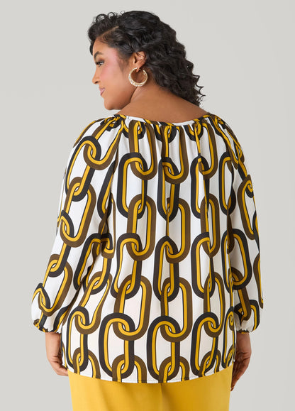 Chain Link Print Blouse