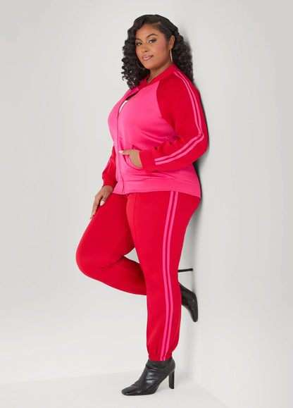 Pintucked Striped Joggers
