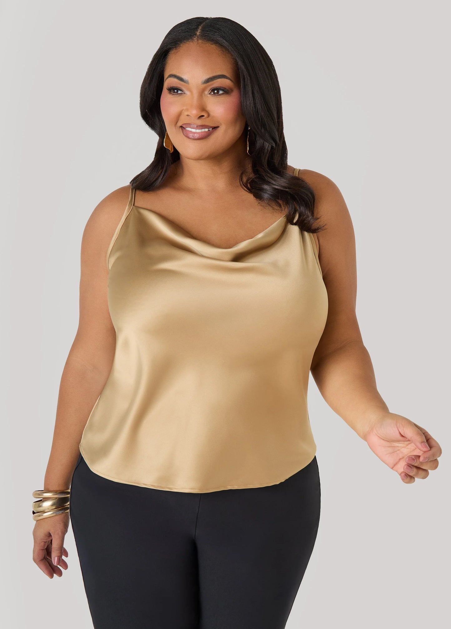 Chain Trimmed Satin Cami