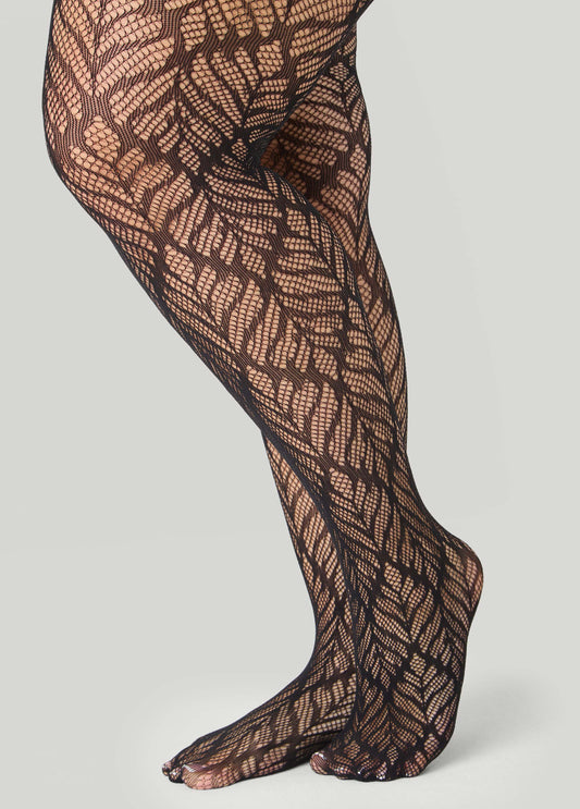 Leaf Mesh Footed Tights