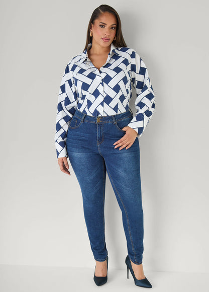 Basketweave Print Shirt