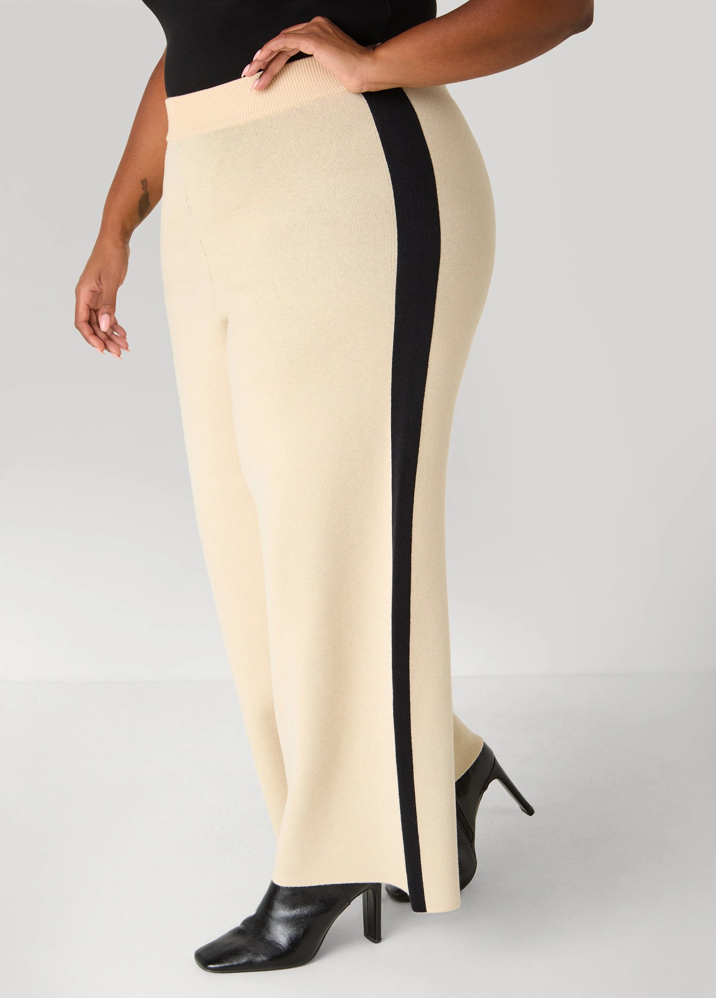 Striped Knitted Wide Leg Pants