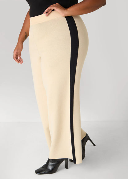 Striped Knitted Wide Leg Pants