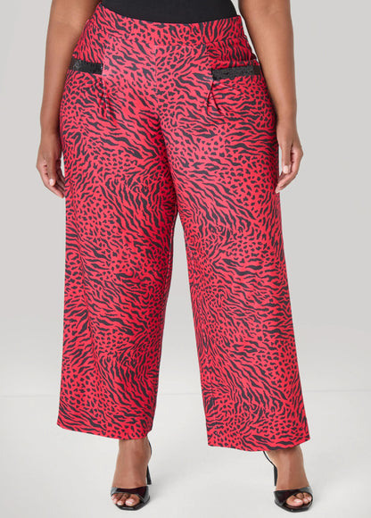 Sequined Animal Print Pants