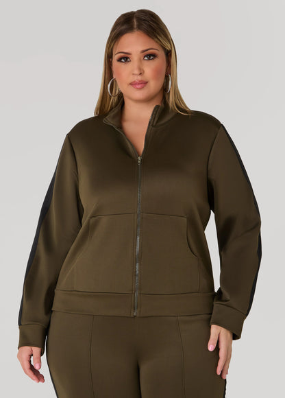 Stripe Zip Front Track Jacket