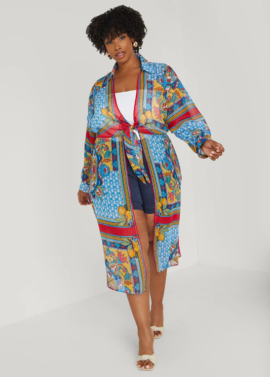 Scarf Print Duster