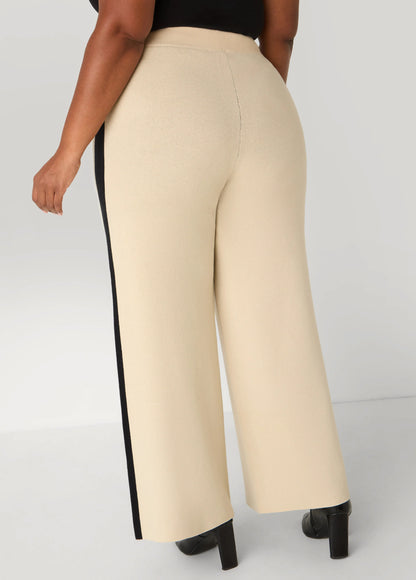 Striped Knitted Wide Leg Pants