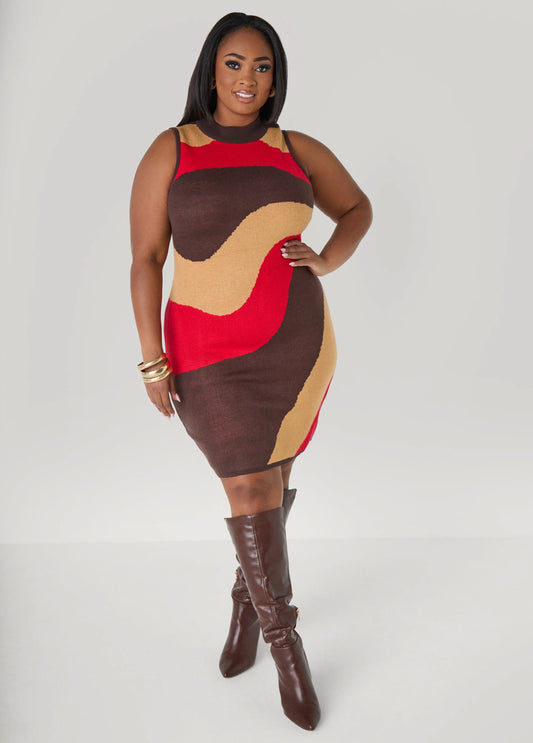 Colorblock Sweater Dress