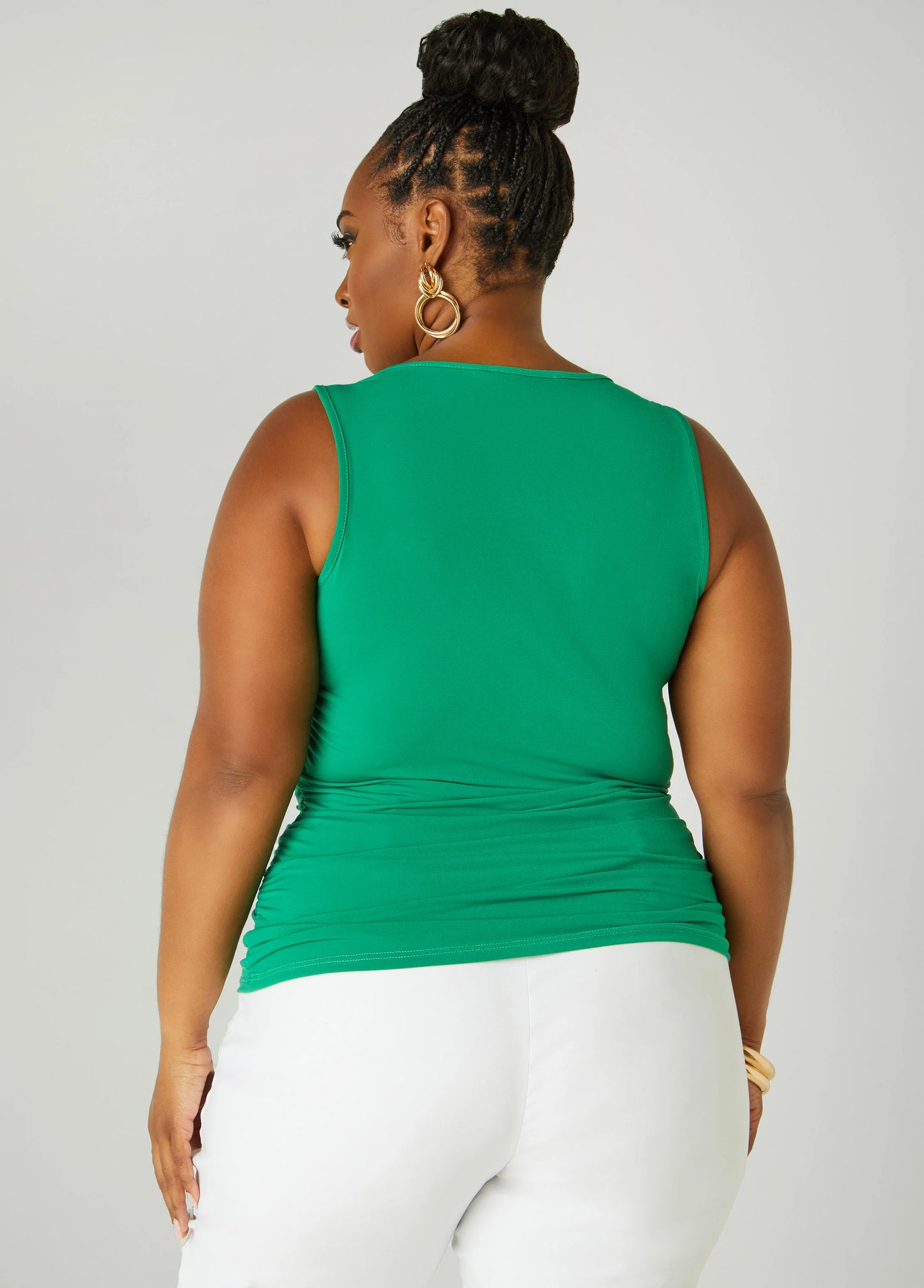 Cowl Neck Ruched Knit Top