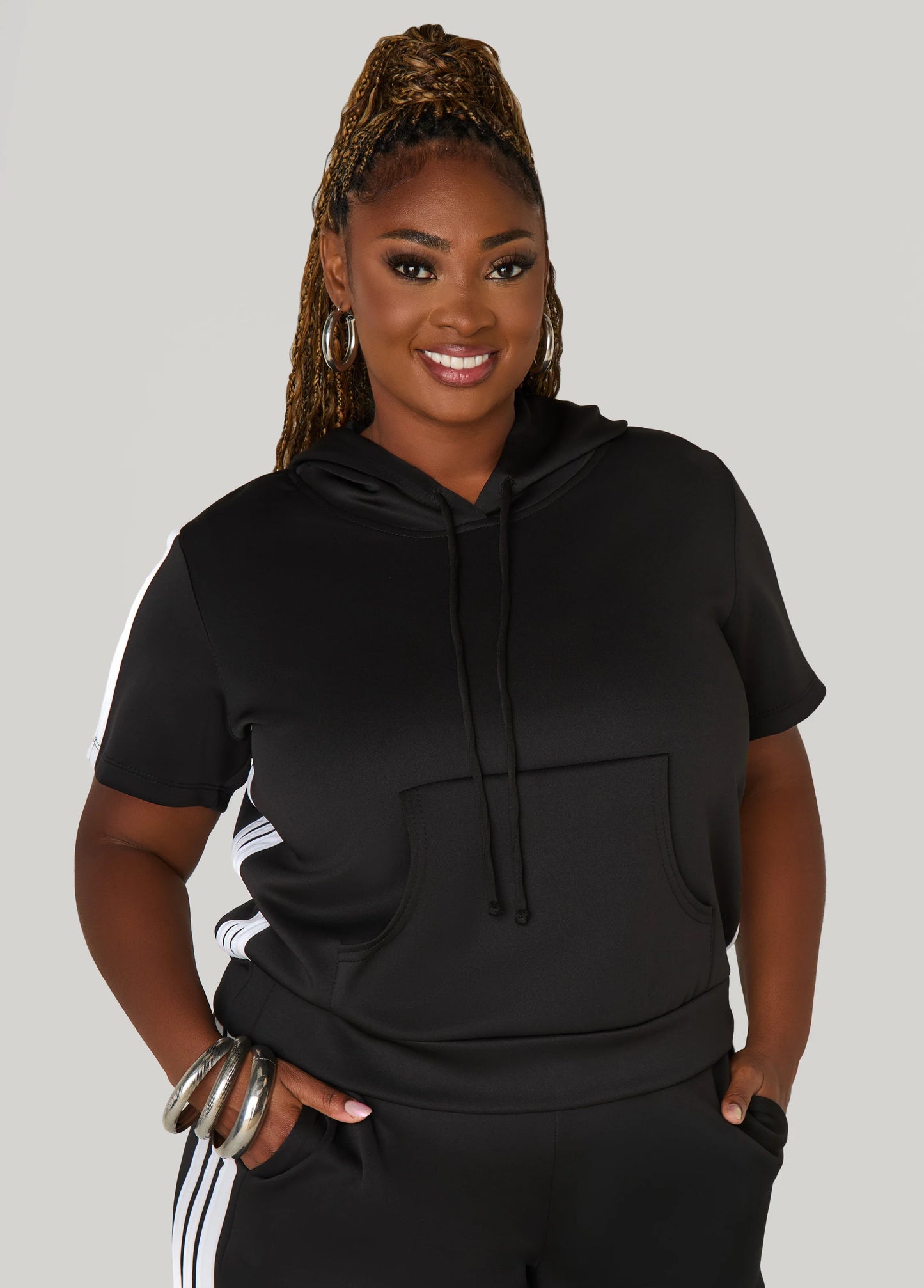 Striped Hooded Pullover